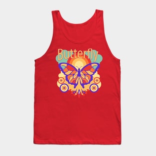 Butterfly Retro hand Drawn Tank Top
